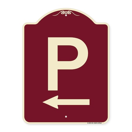 P Symbol With Left Arrow Heavy-Gauge Aluminum Architectural Sign